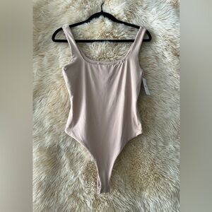 Forever 21 Women’s Bodysuit Snap Thong In Nude.